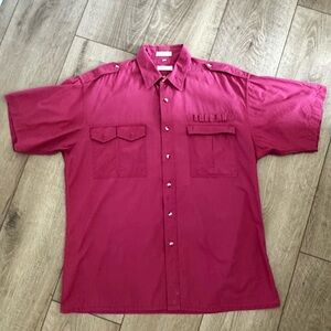 VTG Military Inspired Authentic‎ CHRISTIAN DIOR Short Sleeve Button Down Size L
